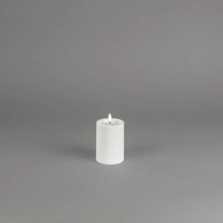 Led candle soft white 10cm 2xAA, timer, Outdoor