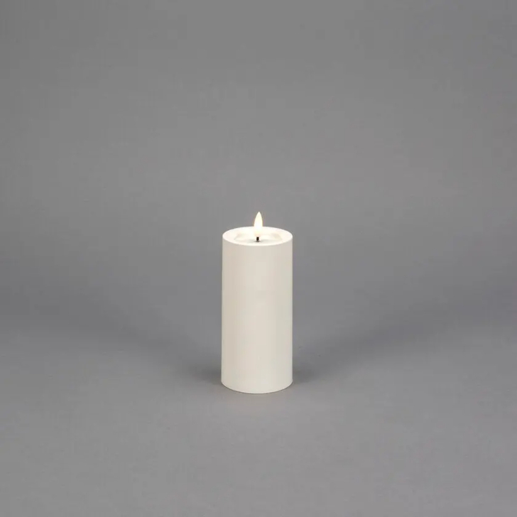 Led candle soft white 15cm 2xAA, timer, Outdoor