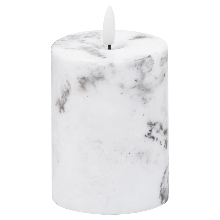 Luxe Marble Effect LED Candle Natural Glow 3x4