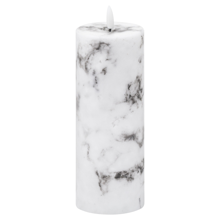 Luxe Marble Effect LED Candle Natural Glow 3x8