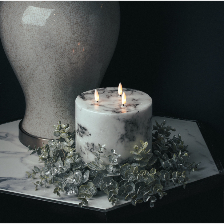 Luxe Marble Effect LED Candle Natural Glow 6x6