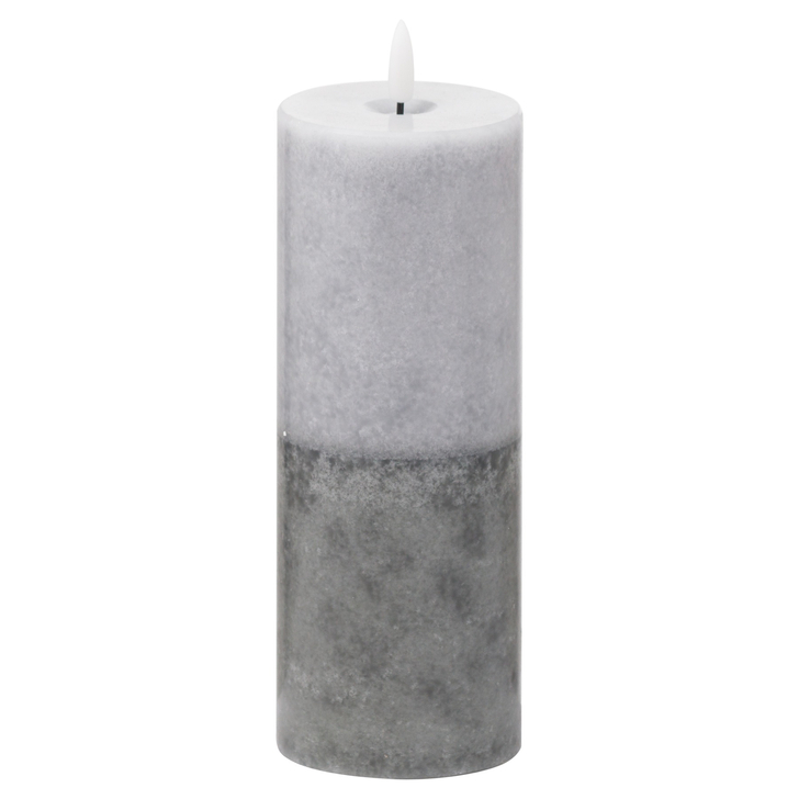 Luxe Stone Two Tone Effect LED Candle Natural Glow 3x8