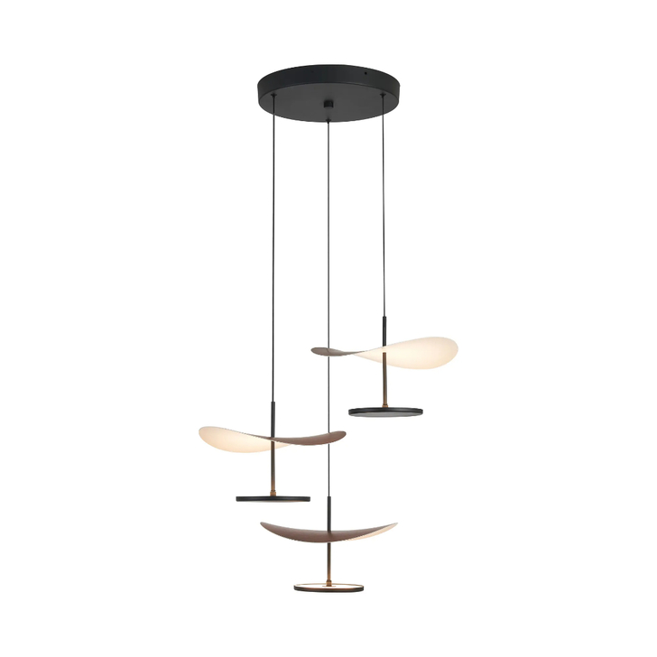 Mantra Abisal Black/Dark Wood 3 Light Cluster Pendant: 32W LED: 3000K: Triac Dimmable