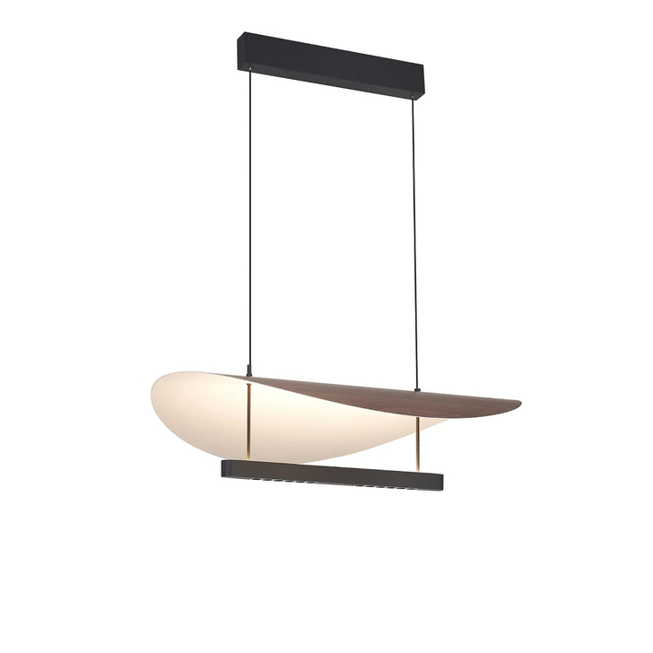Mantra Abisal Black/Dark Wood Linear Pendant: 28W LED: 3000K: 3380lm: Triac Dimmable