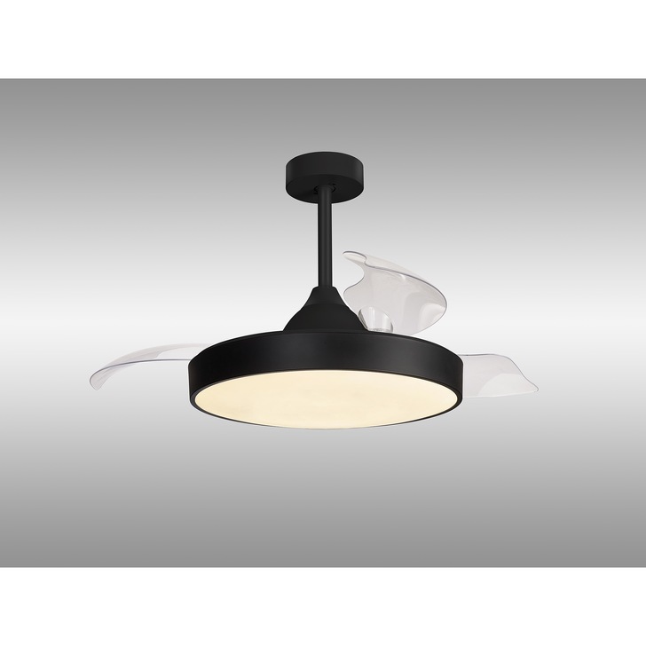 Mantra Alaska 60W Black Led Ceiling Fan Light Controllably Via Remote Or App - 2700K - 5000K