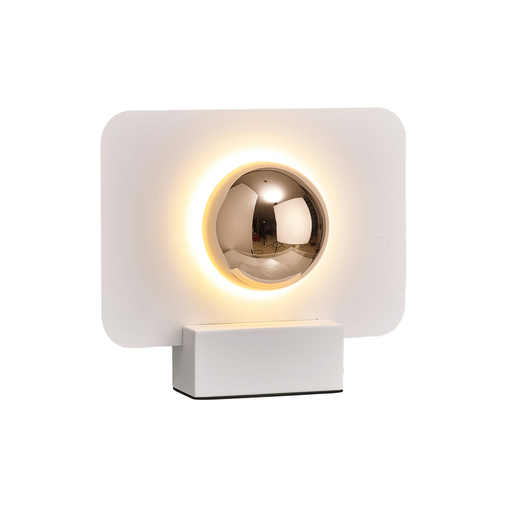 Mantra Alba White And French Gold Led Bedside Table Lamp - 3000K