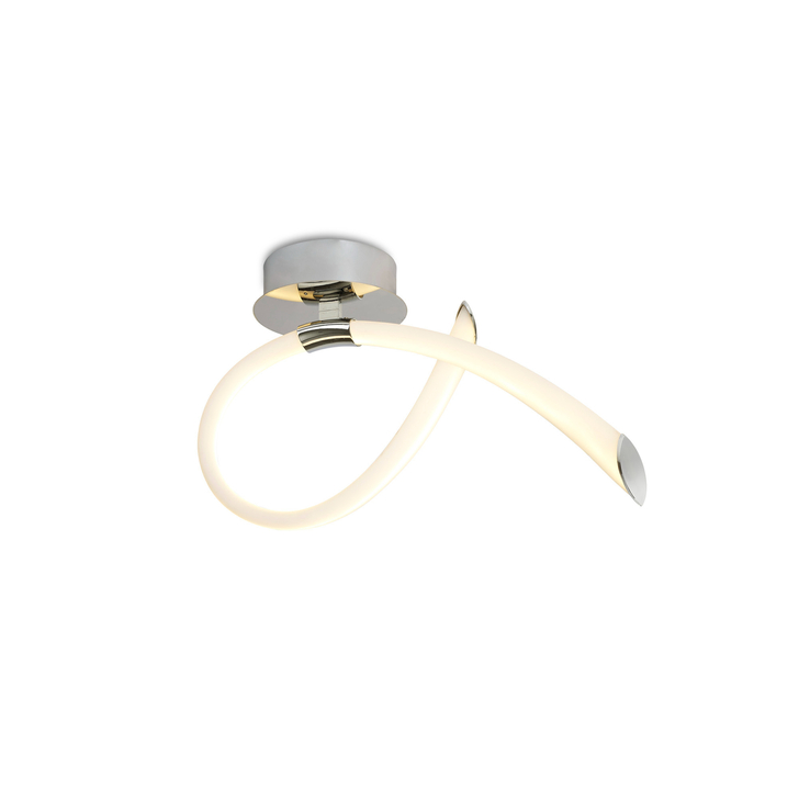 Mantra Armonia Chrome, Semi-Flush Small Loop Led Ceiling Light With 360 Degree Light Spread - 3000K