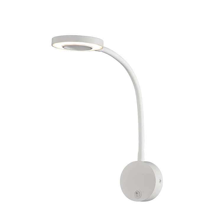 Mantra Boavista Ring Head White Adjustable Switched Bedside Led Reader Wall Light - 3000K