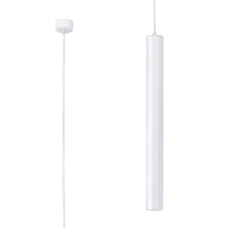 Mantra Bolonia 1 Light Single White Led Tube Pendant Light - 10W - CCT SWITCHABLE 2700K/3200K/4000K