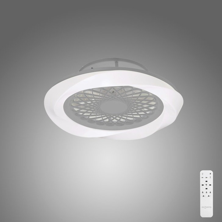 Mantra Boreal Silver LED Ceiling Light With Built-In Reversible Fan C/W Remote Control