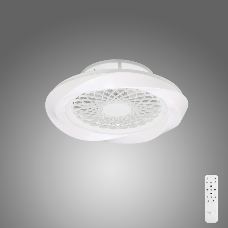 Mantra Boreal White LED Ceiling Light With Built-In Reversible Fan C/W Remote Control