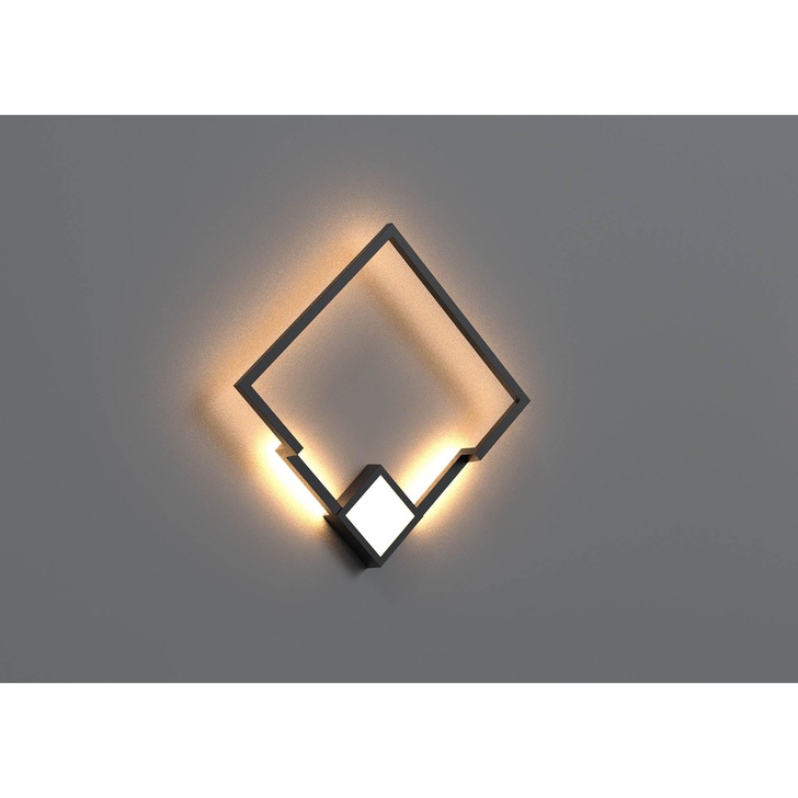 Mantra Boutique LED Medium Square Wall Light Black - 3000K