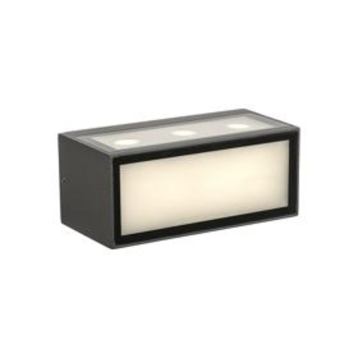 Mantra Cancun Dark Grey Led Rectangular Wall Light - IP65 - 3000K