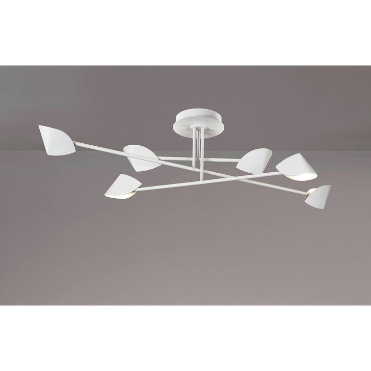 Mantra Capuccina Large LED 6 Light Semi-Flush Ceiling Light White - 3000K