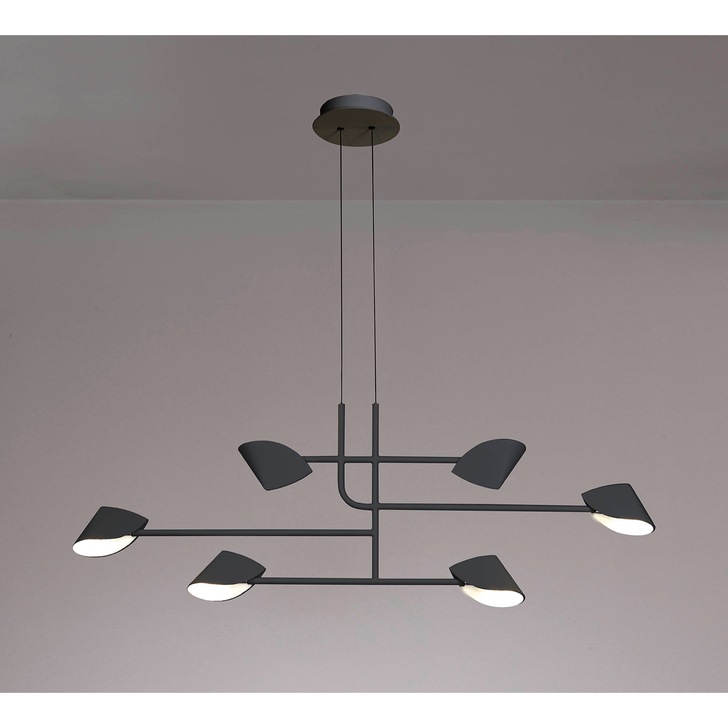 Mantra Capuccina LED 6 Light Linear Pendant Black - 3000K