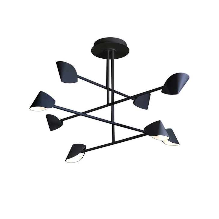 Mantra Capuccina LED 8 Light Fixed Pendant Black - 3000K