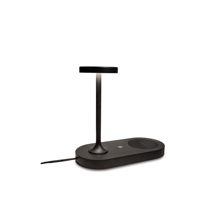 Mantra Ceres Black Led Table Lamp Complete With Mobile Phone Induction Charger