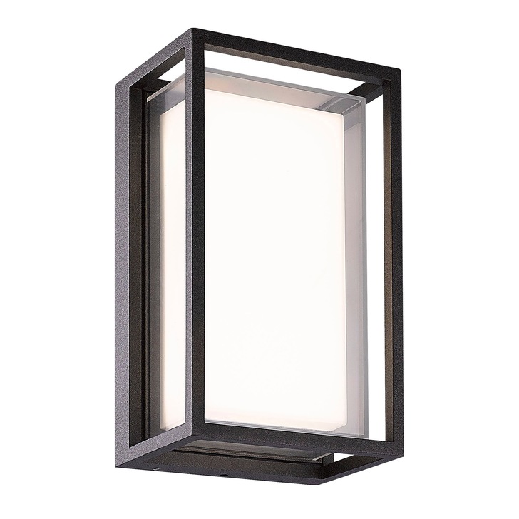 Mantra Chamonix Rectangular LED Exterior Wall Light Dark Grey - 3000K, IP65