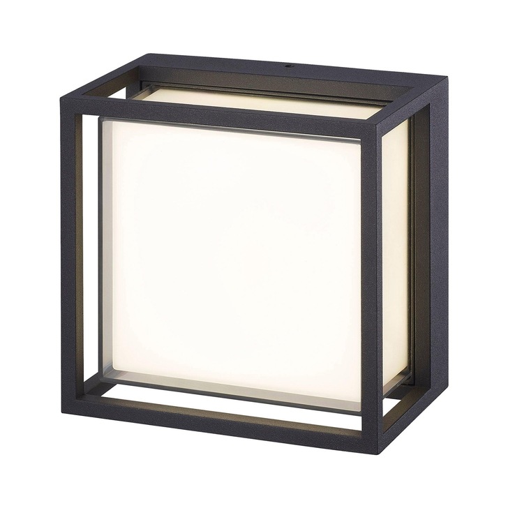 Mantra Chamonix Square LED Exterior Wall Light Dark Grey - 3000K, IP65