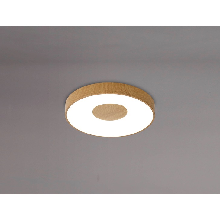 Mantra Coin 56W LED Round Ceiling Light Wood Effect