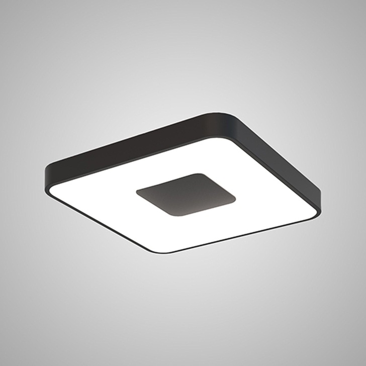 Mantra Coin Medium Square LED Flush Ceiling Light Black Complete With Remote Control - 2700K-5000K Tuneable