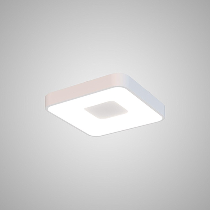 Mantra Coin Small Square LED Flush Ceiling Light White Complete With Remote Control - 2700K-5000K Tuneable