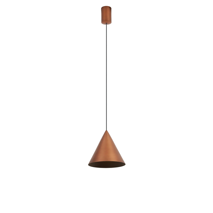 Mantra Cono 18cm Copper Finish Metal Single Led Pendant Light - 3000K