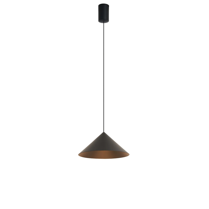 Mantra Cono 24cm Black Metal Single Led Pendant Light - 3000K