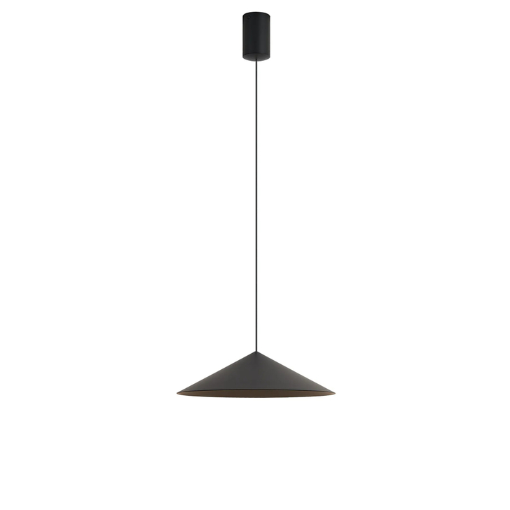 Mantra Cono 30cm Black Metal Single Led Pendant Light - 3000K