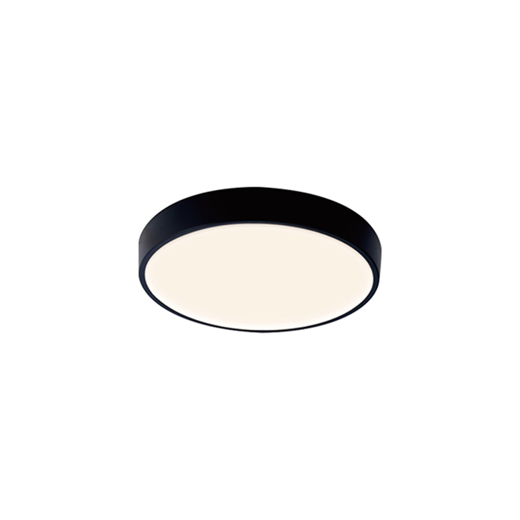 Mantra Cumbuco II 38CM Round Black Flush Led Bulkhead Light - CCT SWITCHABLE 2700K/3300K/4000K