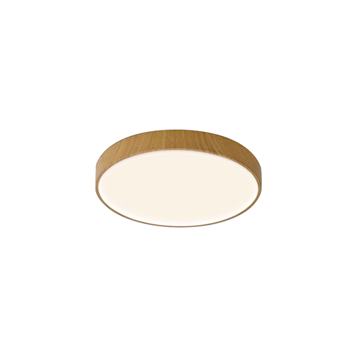 Mantra Cumbuco II 38CM Round Wood Effect Flush Led Bulkhead Light - CCT SWITCHABLE 2700K/3300K/4000K