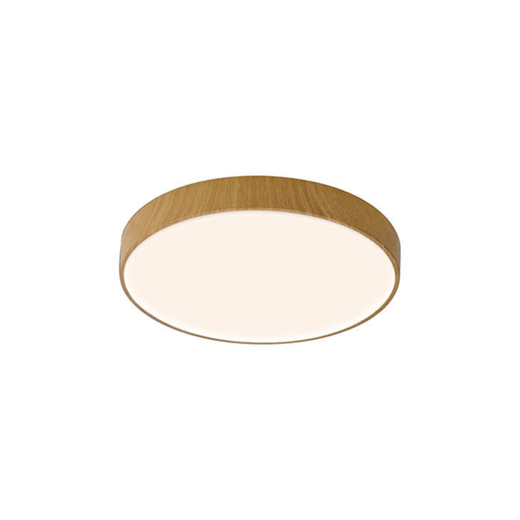 Mantra Cumbuco II 50CM Round Wood Effect Flush Led Bulkhead Light - CCT SWITCHABLE 2700K/3300K/4000K
