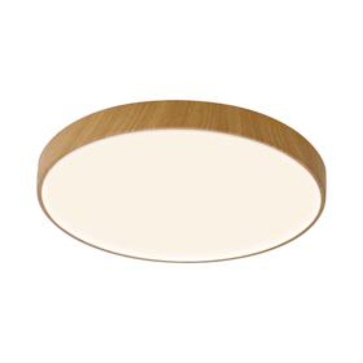 Mantra Cumbuco II 65CM Round Wood Effect Flush Led Bulkhead Light - CCT SWITCHABLE 2700K/3300K/4000K