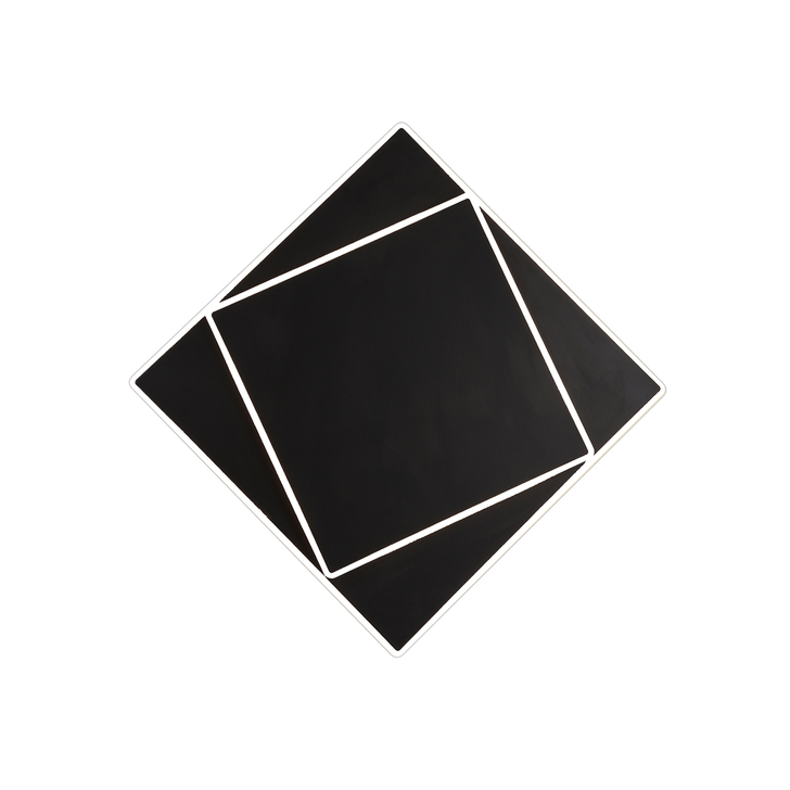 Mantra Dakla Black Square Flush Led Wall/Ceiling Light - 3000K