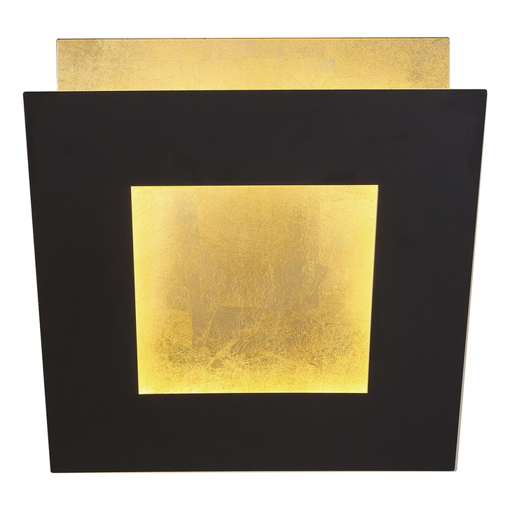 Mantra Dalia Black And Gold Extra Large Square Led Wall Light - M8145 - 3000K