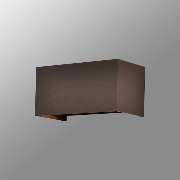 Mantra Davos Rectangle Rust Adjustable Up And Down Dimmable Led Exterior Wall Light - 2700K - IP54