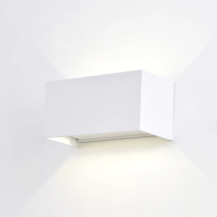 Mantra Davos Rectangle White Adjustable Up And Down Led Exterior Wall Light - 4000K - IP54