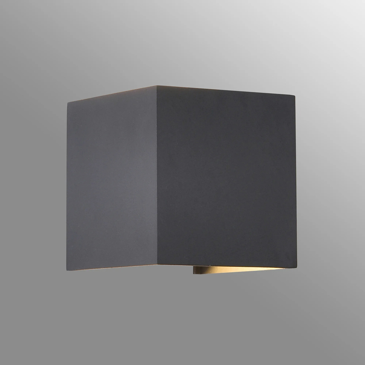 Mantra Davos Square Anthracite Adjustable Up And Down Dimmable Led Exterior Wall Light - 2700K - IP54