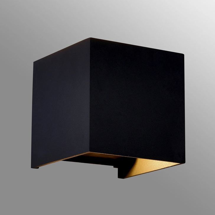 Mantra Davos Square Black Adjustable Up And Down Dimmable Led Exterior Wall Light - 2700K - IP54