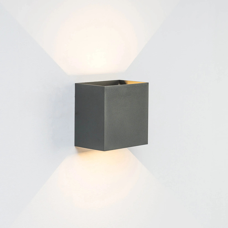 Mantra Davos XL Square Anthracite Adjustable Up And Down Led Exterior Wall Light - 4000K - IP54