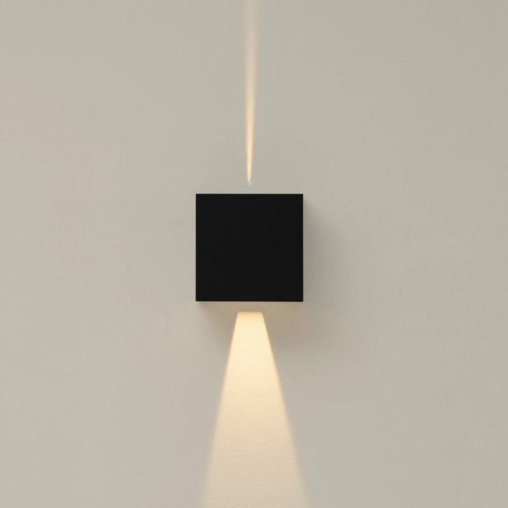 Mantra Davos XL Square Black Adjustable Up And Down Led Exterior Wall Light - 3000K - IP54