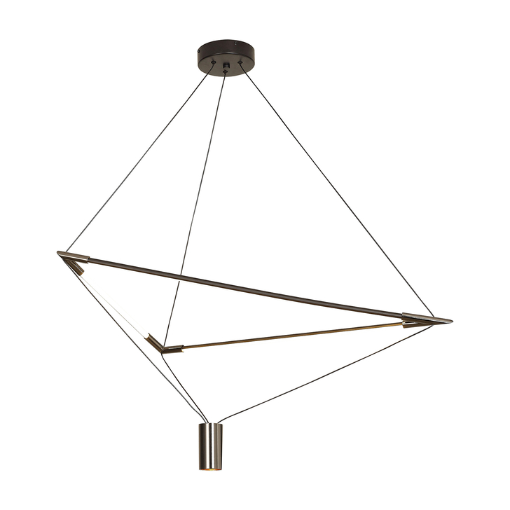 Mantra Electra Black/Black Chrome Triple Electra Led Pendant - 3000K