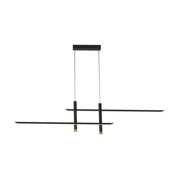 Mantra Esparta Large Black And Gold Led Linear Island Light - 3000K