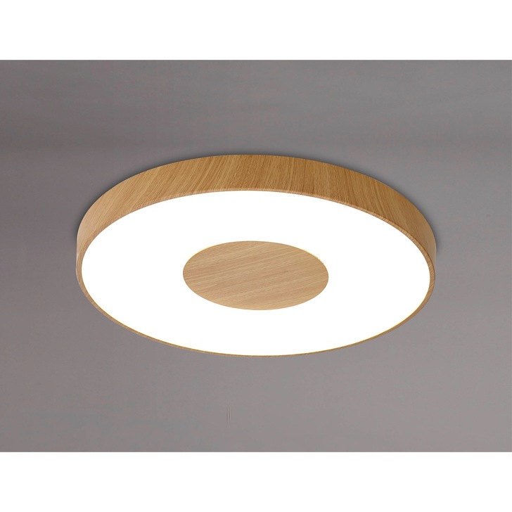 Mantra Extra Large Coin 100W LED Round Ceiling Light Wood Effect