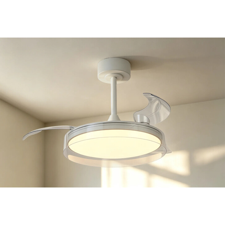 Mantra Glass 440mm Led Ceiling Fan Light Complete With Remote - 2700-5000K