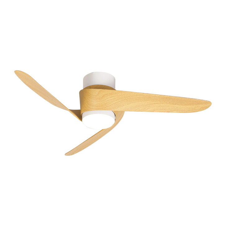 Mantra Groenland S 100cm White And Wood Led Ceiling Fan Light C/w Remote Control 2700-5000K