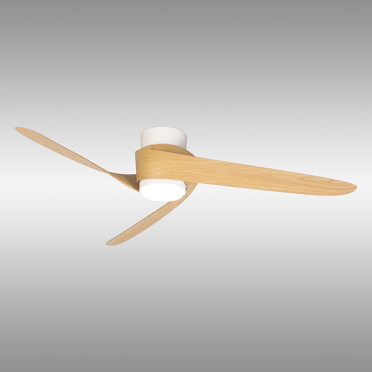 Mantra Groenland White/Wood Led Ceiling Fan Light Controllably Via Remote - 2700K - 5000K