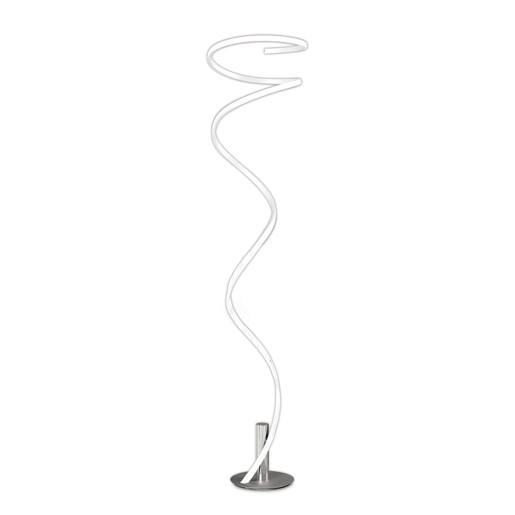 Mantra Helix Tall Spiral Led Floor Lamp In Chrome And White Complete With In-Line Dimmer - 4000K