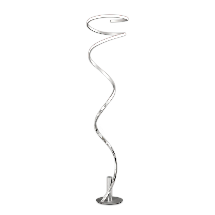 Mantra Helix Tall Spiral Led Floor Lamp In Silver Complete With In-Line Dimmer - 3000K