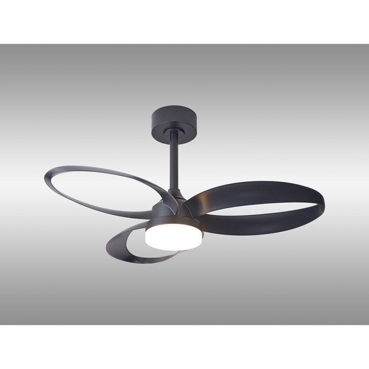 Mantra Infinity Semi-Flush Black Led Ceiling Fan Light Complete With Remote Control - 2700-5000K